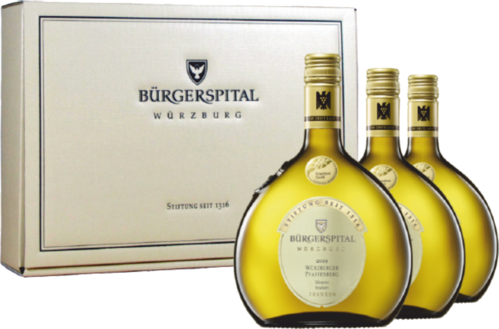 Weinpraesent-Buergerspital-gold-praemiert 3er Bocksbeutel  3 x 0,75l