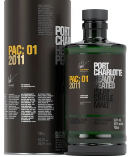 Port Charlotte PAC:01 Heavily Peated 2011 franz. Pauillac Wein Fass  0,7 l